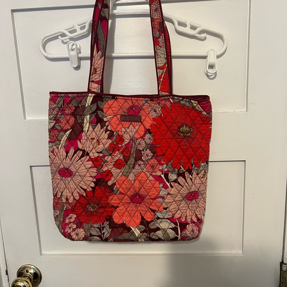 Vera Bradley Floral Tote in Red and Pink